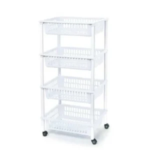 Carrito Organizador Multiusos de 4 Niveles Blanco - Akisito