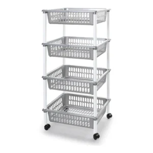 Carrito Organizador Multiusos de 4 Niveles Plata - Akisito