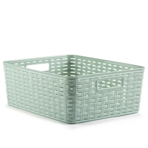 Cesta Rattan Surt Multiusos de 12L Verde - Akisito